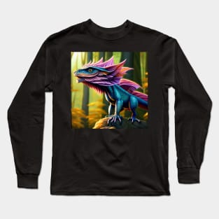 Scaled Blue and Purple Jungle Dragon Long Sleeve T-Shirt